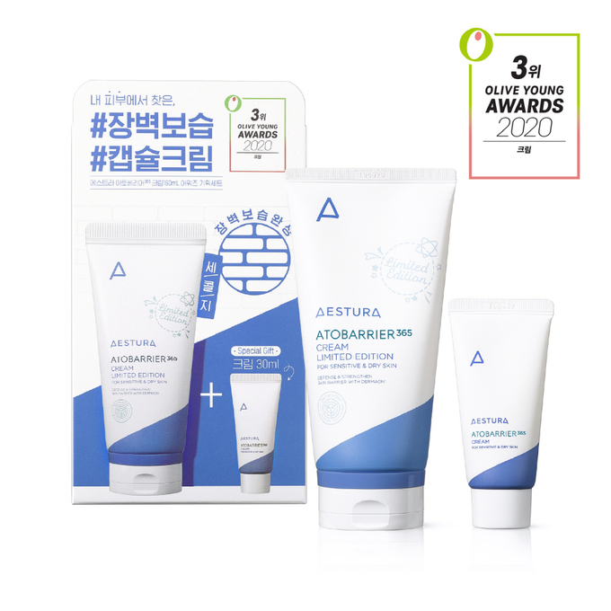 에스트라 아토베리어365 크림이 11월 한 달 동안 올리브영에서 1분당 1개의 판매실적을 올리면서 ‘2020 올리브영 어워즈-크림 부문’ 3위에 랭크됐다.