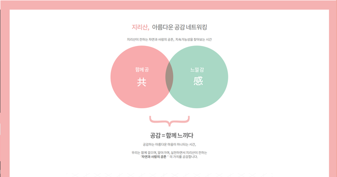 (재)남원시화장품산업지원센터가 주관·주최하는 ‘지리산, 아름다운 공감 네트워킹’이 ‘함께하는 마음, 이어가는 공감’을 테마로 다섯 번 째 막을 올린다. 사진은 아름다운 공감 네트워킹 사이트 화면 캡처.