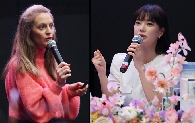 콜린 라로제 대표와 브랜드 모델 임세미.