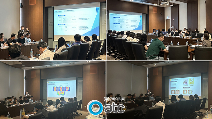 (주)OATC가 NS홈쇼핑 협력사를 대상으로 화장품 시험검사와 피부임상시험 관련 교육을 진행, 참석자들의 이해를 돕는 한편 큰 관심을 끌었다.