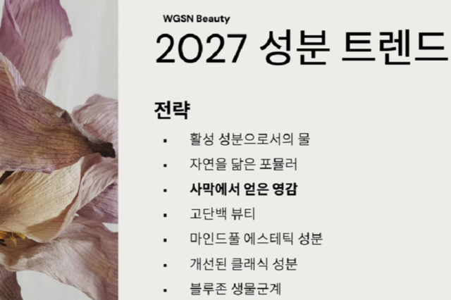 WGSN ‘2027년 뷰티 성분 트렌드’ 발표