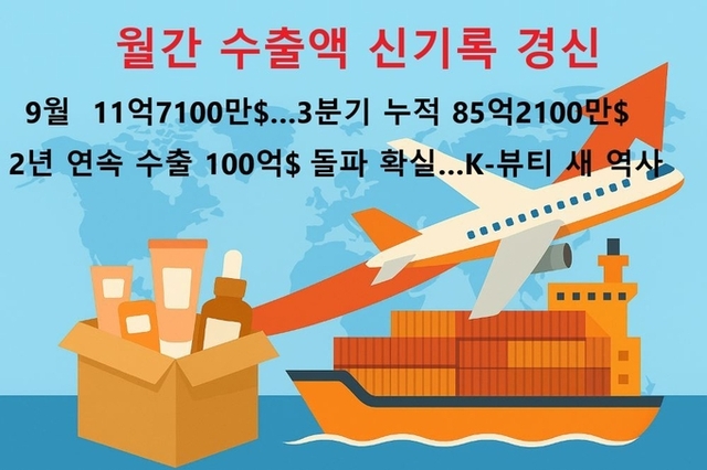 화장품 수출 역사 새로 쓴 9월!