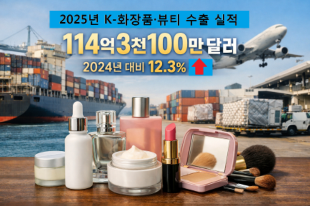 2025년 화장품 수출 114억3100만$…2년 연속 100억$ 돌파