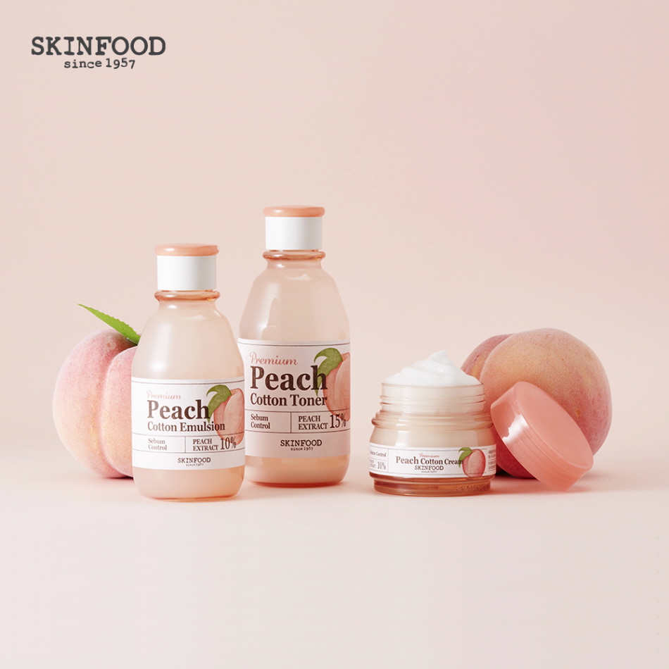 스킨푸드 프리미엄 피치 뽀송 라인 3종