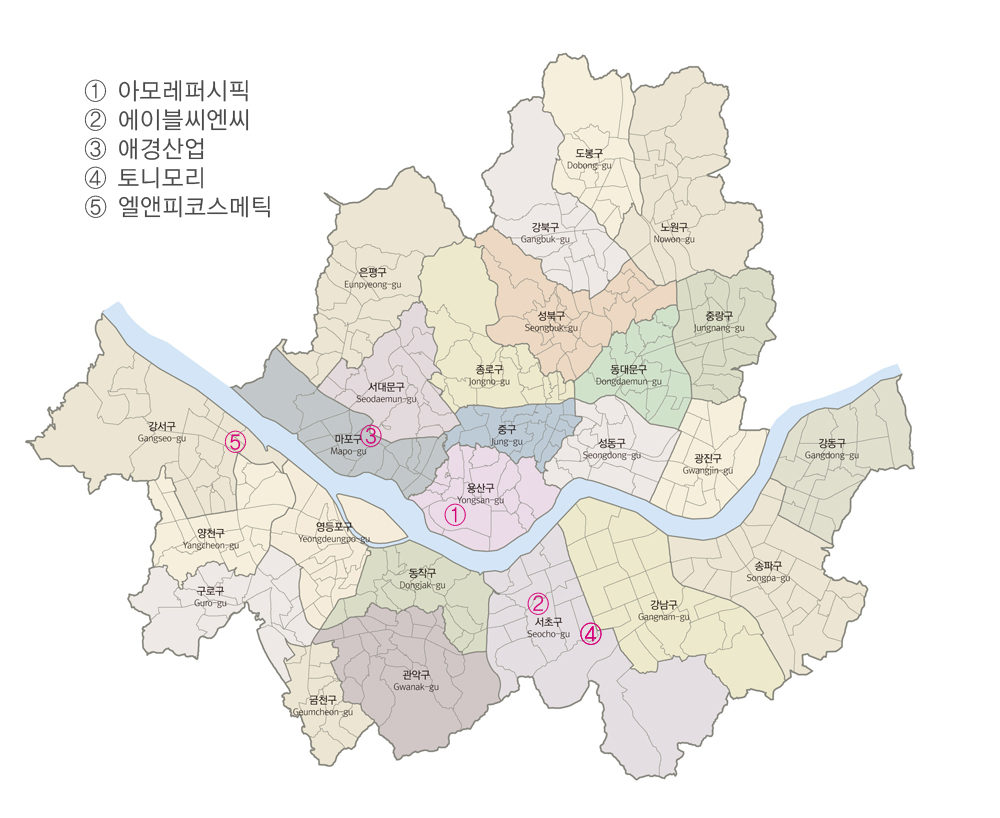 새롭게 사옥 이전을 마쳤거나 준비중인 뷰티기업들.