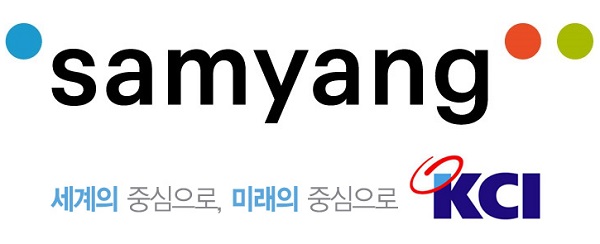 헬스&뷰티스토어 ‘어바웃미’를 보유하고 있는 (주)삼양사가 화장품 원료 전문기업 (주)KCI를 전격 인수했다. 삼양사와 KCI의 기업 CI.