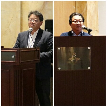 글로벌 신소재·신기술 트렌드를 공유하고 세계 화장품 원료시장의 변화에 적극적으로 대응하기 위한 ‘2018 바스프-대봉엘에스 글로벌 기술정보 세미나’가 열렸다. 사진 왼쪽부터 바스프케어 케미칼사업부장 김대용 상무, 박진오 대봉엘에스.