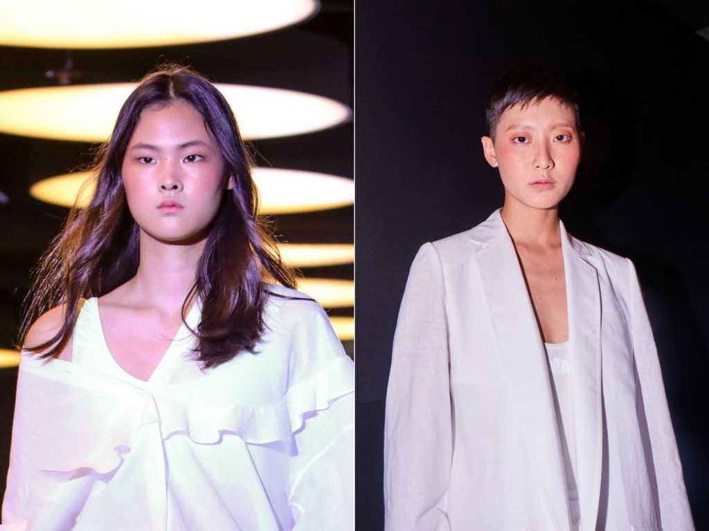나스가 지난 17일 서울 삼성동 플레이스 원에서 열린 제인송 2019년 S/S 컬렉션 백스테이지 메이크업 팁을 공개했다.