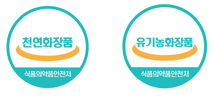새해부터 도입되는 천연 유기농화장품 인증 표시 로고.
