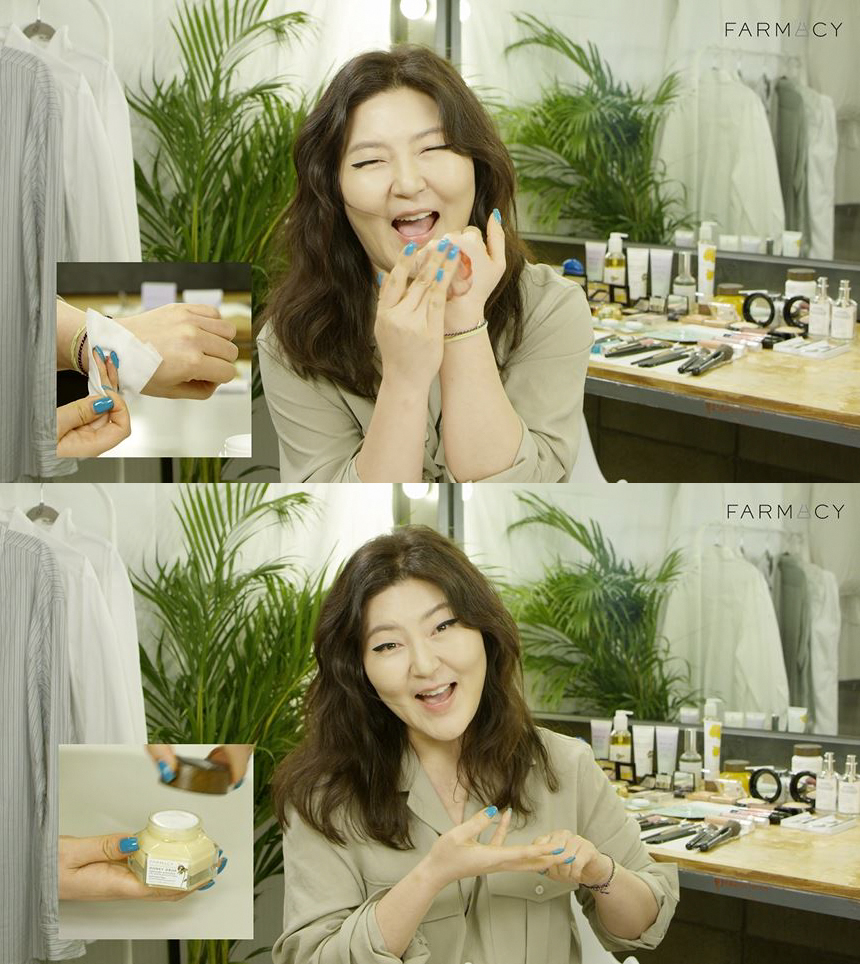 파머시 그린 클린‧허드 드랍 등을 소개하는 스타일리스트 한혜연.